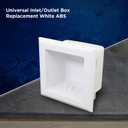 Highcraft TC100 Universal Inlet/Outlet Box Replacement White ABS