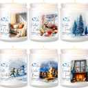 Winter Candle Set | 6 Pack Christmas Scented Candles for Home - Holiday Soy Candle Gift Set for Women Men, Aromatherapy Candles Scents of Hello Winter/Forest/Cider/Warm/Fireside/Bonfire