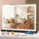 halumao Vanity Mirror with Lights, 31.5" x 23.6" Large Makeup Mirror with LED Lights, Smart Touch Dimmable 3-Color Light, Memory Function, USB Charging Port