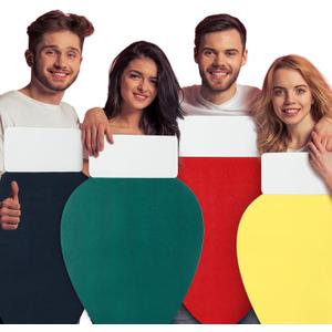 4 Pcs Christmas Lightbulb Costume Felt Panel Christmas Tree Decoration Outfit Large 37.4 Inches Vibrant Colors Funny Dress up for Adults Holiday DIY Parties Photo Props, No Straps