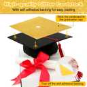 BRIFUTR 2025 Upgrade Graduation Cap Decorations kit, Includes 12 Pcs 9.5 X 9.5 Graduation Cap Topper Blank Glitter Cardstock with Self-Adhesive and 5 Sheets Rhinestones for Graduation Cap Topper, 9.5 inches by 9.5 inches