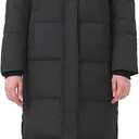Women's Long Thickened Down Jacket with Thermal Lining,Extended Length Winter Warm Puffer Down Coat with Hem Slit (US, Alpha, Small, Regular, Regular, Black) 