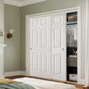 72x80 in Raised Textured 6-Panel Bypass Sliding Closet Door