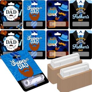 Frienda 48 Sets Fathers Day Money Holder Ornaments for Cash Money Card Funny Fathers Money Holders Appreciation Gift Fathers Cash Holder with Plastic Cover and Adhesive