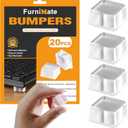 Rubber Feet for Cutting Board, 20PCS Rubber Bumpers Self Adhesive, Clear Rubber Bumper Pads, Square Adhesive Bumper Pads for Speakers, Laptop, Appliances 0.78" x 0.38"