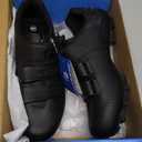 Men Mountain Bike Cycling Shoes Women, MTB-Shoes Installation Compatible SPD Cleats, Black Without Studs, Size: 8 Women/7 Men