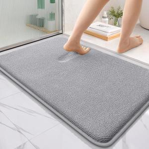 OLANLY Thick Memory Foam Bath Mat Rug 36x24, Extra Soft Absorbent Bathroom Rug, Quick Dry Bath Mats, Non-Slip, Machine Washable Carpet for Bathroom, Tub and Shower, Home Decor Accessories, Grey (36" x 24")