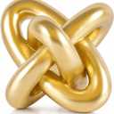 XMGZQ Gold Knot Decor for Coffee Table Book,Chain Link Living Room Decor Item for Bookshelf Entryway Nightstand TV Stand,Minimalist Knot Sculpture for Home Living Room,Centerpiece Table Decorations