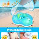 LAYCOL Baby Pool Float with Canopy UPF50+, 5 Point Safety Buckle No Flip Over, Inflatable Toddler Floaties Infant Pool Floats with Double Air Chambers, Baby Beach Essentials/Traval for 3-36M, Small