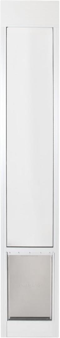 PetSafe Doggy Door for Sliding Glass Doors, Adjustable Height 91 7/16" to 96", No-Cut DIY Install, Aluminum Panel, Ideal for Renters, for Large Dogs Up to 100 lb, (White, Large)