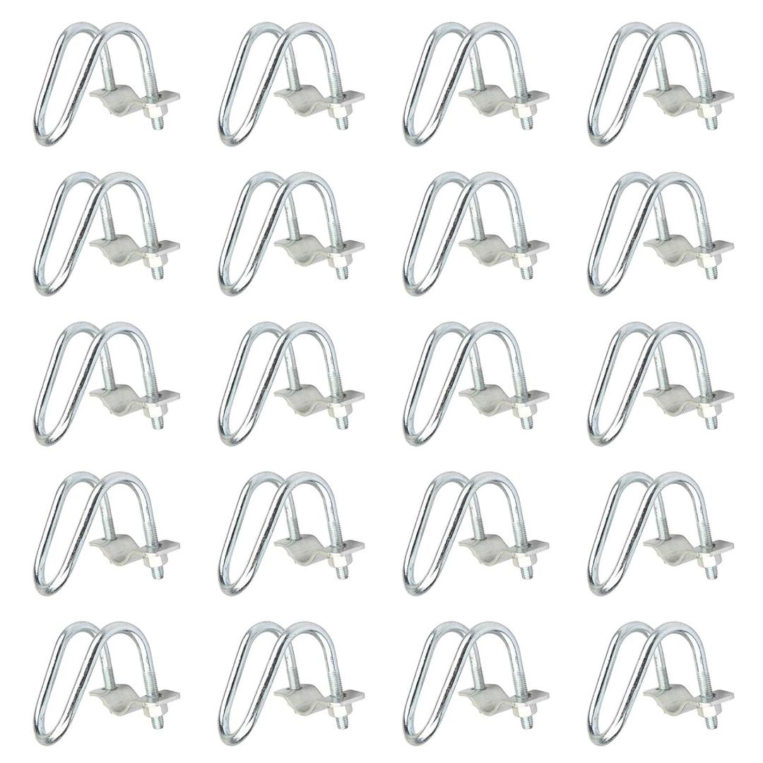 20 PCS Conduit Cross-Connector Vertical Pipe Clip for 3/4" EMT Electrical Pipe(OD 0.922"), Also Fits 1" Round Tube, Crossover Clamp for Greenhouse, Fence