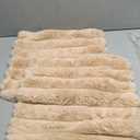 Neelvin Beige Faux Fur Cozy Soft Striped Decorative Throw Pillow Covers 18x18 inch Set of 2,Velvet Pillowcase Cushion Case for Sofa Couch