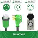 50 Amp Generator Cord 15FT and Power Inlet Box, Pre-Drilled 50 Amp Generator Inlet Box with Cord, NEMA 14-50P to SS2-50R Generator Cord Waterproof Combo Kit, ETL Listed