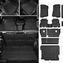 Floor Mats Set for Jeep Wrangler JL 2018-2025 2026 Unlimited 4-Door (Not fit JK/4XE/2-Door), All Weather TPE Backrest Mat Trunk Mat Cargo Liner Door Sill Guards Accessories (Floor Mats Set)