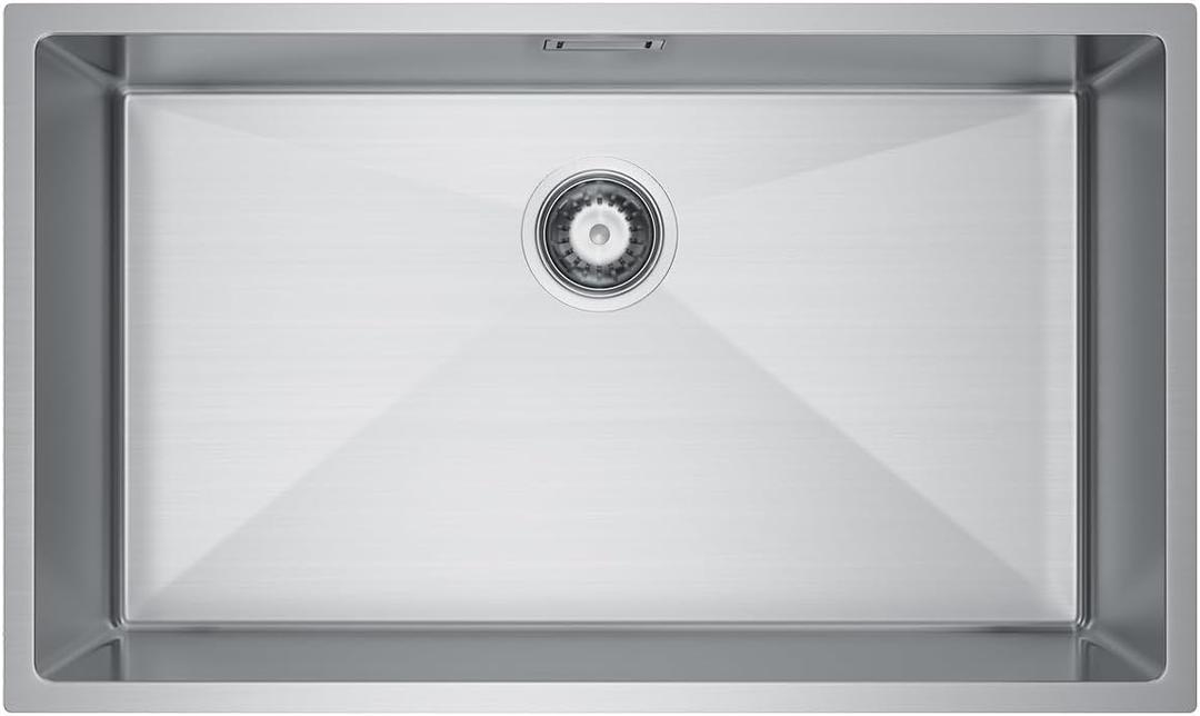 32 Inch Undermount Kitchen Sink, 32x18x9" Single Bowl Stainless Steel Handmade 16 Gauge Under Counter Kitchen Sink Basin