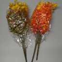 Giegxin Artificial Fall Flowers Bulk for Outdoors Realistic Outdoor Faux Plants Uv Resistant Artificial Wild Flowers, Plastic Plants Fake Wheat Violet for Hanging Garden Porch Window Wall Decor