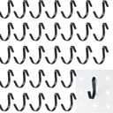 G.CORE Black Pegboard J Hooks Accessories - 40pcs Metal Peg Board Hooks for Hanging, Pegboard Wall Organizer Hangers, Fits 1/4 Slots, Tools Display Storage Holders for Garage Craft Office Organization