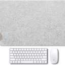 Bright Stone Felt Desk Mat,Non-Slip Mouse Pad,27.5"x11.8" Office Supplies Desk Protector, Desk Accessories for Home and Office (Light Gray)
