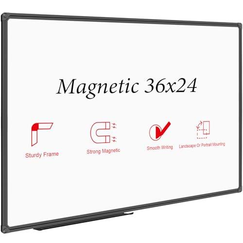 Clarity Dry Erase Board 36.5 x 24.5 Inch, Black Aluminum Frame Wall Mounted Board for Office Home and School