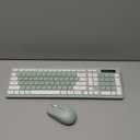 Wireless Keyboard and Mouse Combo, Full-Sized Wireless Keyboard and Adjustable DPI Mouse, 2.4GHz USB Receiver, Silent Keyboard and Mouse for PC, Windows, MAC, Desktop, Laptop (Avocado Green)