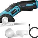 4V Cordless Electric Scissors Heavy Duty Cardboard, Fabric, Leather & Carpet Cutter with Brushless Motor & USB-C Charging, Includes 2 Tungsten Blades Tool Kit for DIY, Crafting, Industrial Use