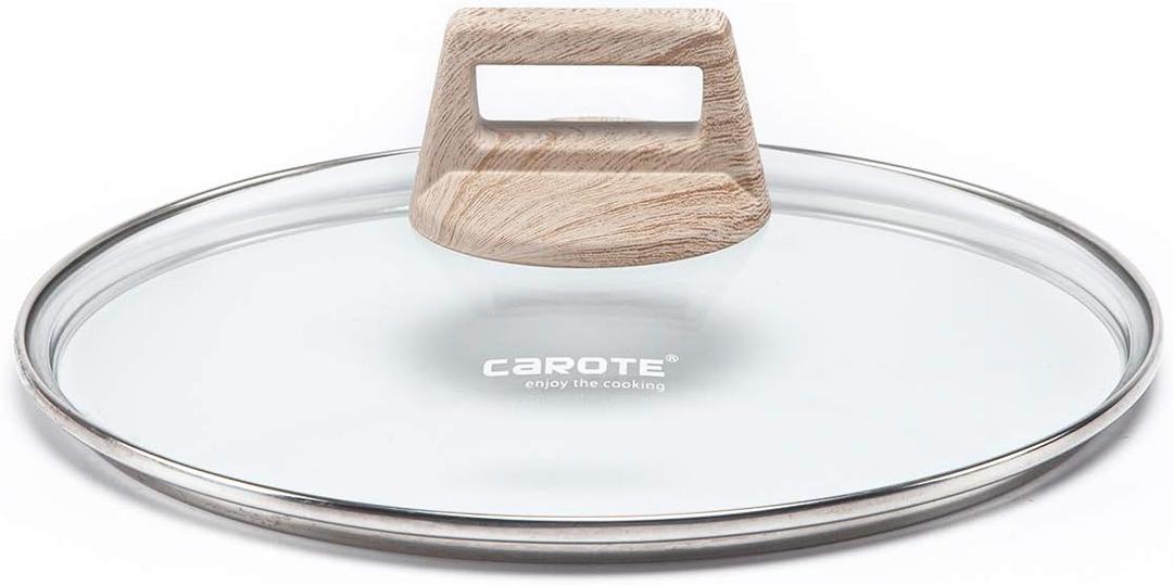 Carote Glass lid, Heat-Resistant Unviversal Glass lid for pots and Pans, Made of Tempered Special Glass with Stainless Steel Rim and Ventilation
 10in