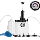 DIQDI 3L Brake Bleeder Kit, Manual Pressure Brake Fluid Bleeder with 1L Catch Bottle, 4 Master Cylinder Adapters, Funnel & Fluid Dropper, OnePerson Brake and Clutch Bleeding Tool for Cars SUVs