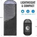 VENTURE 4TH Backpacking Sleeping Bag  XXL, Double and Single Sizes - Lightweight Warm & Cold Weather Sleeping Bags for Adults, Kids & Couples  Ideal for Hiking, Camping & Outdoor Adventures (Silver/Gray)