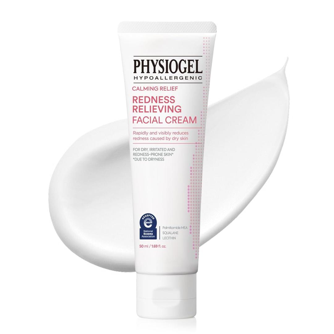 Physiogel Redness Reducing Cream  Ceramide Moisturizer for Dry, Sensitive & Redness-Prone Skin, Repairs Skin Barrier, Dermatologist-Tested, Fragrance-Free, Korean Skincare, 1.69 fl oz