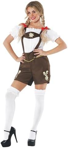 fun shack Womens Lederhosen Costume, German Lederhosen Costume Women, Bavarian Oktoberfest Costumes Women L 
