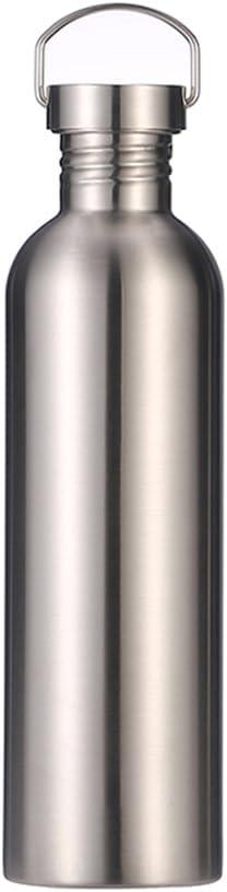 Stainless Steel Water Bottle Single Wall Metal Bottle Large Camping Water Cup with Handle Wide Mouth Leak Proof Lightweight Sports Kettle Cup (51 oz)