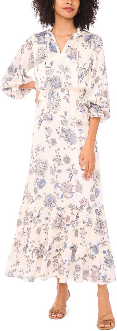 Vince Camuto V-Neck Long Sleeve Maxi (L)