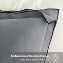 2 x MIULEE Linen Throw Pillow Covers, 2 Piece 18x18 Inch Light Grey, Boho Euro Pillowcases for Bed to Infuse Elegance, Ideal for Sofa Couch Cushion in Home Decor Upgrade