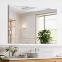 Frameless Mirror for Bathroom Vanity,12x16in Wall Mounted Mirrors for Over Sink Decorative Rectangular Frameless Mirror,With Polished Edge,Hangs Horizontally Or Vertically,Entryways,Room,Shatterproof