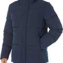 Outdoor Jacket Essentials Mens Mid-Length Hooded Puffer Coat, Us Medium, Blue 