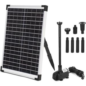 ECO-WORTHY Solar Fountain Water Pump Kit 25 W, 410GPH Submersible Powered Pump and 25 Watt Solar Panel for Sun Powered Fountain, Fish Pond, Pond Aeration, Hydroponics, Garden Decoration, Aquaculture