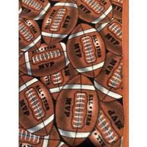 Brown Football Fleece Blanket 40x50 in