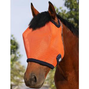 Harrison Howard All Round Mesh Horse Fly Mask UV Protective with Fleece Padded Edging Vibrant Orange L