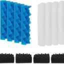 Bio Foam for Fluval 306,307 Canister Filters, Aquarium Filter Media Replacement Sponge Kit, Includes 4 White 4 Blue 4 Black Filter Foam for Fluval Fish Tank Biological Filtration, 12 Pack