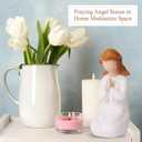 Praying Angel Figurines Statues, Baptism Confirmation First Communion Gifts for Teen Girls Women Christian Catholic Guardian,Sculpted Hand-Painted Figure (White)