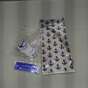 Gueevin 150 Set Nautical Anchor Cellophane Treat Bags Bulk Goodie Candy Cookie Cello Bags with Twist Ties Gift Cards Party Favors for Party Supplies