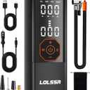 Tire Inflator Portable Air Compressor-25000mAh180PSI Air Pump for Car Tires-Cordless Tire Pump with Pressure Gauge, Cigarette Lighter Plug for Motorcycle, Bike, Ball, Dual-Use Type (Black)