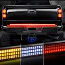 AMEXMART 60 Inch Tailgate Light Bar, Aluminum Frame Triple Row LED Tailgate Light Strip for Truck, Pickup,Trailer with Full Function Red Brake White Reverse Amber Turn Signal Double Flash Light