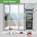 Vertical Ventilated Cat Door for Window, Fits 31"-42" Height | 1-Min Install | Aluminum Frame+Stainless Steel Mesh | Bug-Proof+Breathable | Magnetic Auto-Close Window Cat Door Insert