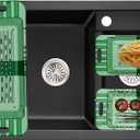 Over The Sink Colander Strainer Basket, Collapsible Strainers And Colanders To Vegetable Washing Basket, Collapsible Colander pasta drainer For Kitchen Sink Food (CLEAR GREEN)