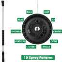 RESTMO 36 Long Watering Wand, Metal Garden Hose Wand with 180 Swivel Head and 10 Spray Patterns, Heavy Duty Hose Nozzle Sprayer with Thumb Flow Control, for Water Hanging Baskets, Shrubs, Silver