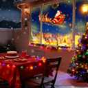 100 Inch Holographic Rear Projection Screen for Christmas, Window Projector Screen Portable Foldable with Mounting Kit, Double Sided Hologram Illusion Video Projector Screen for Indoor Outdoor Use (50"W x 89"H)