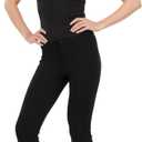 Forever 21 Women's Capri Pants with Fold Over Waist and Bottom Slits (Black, S)