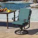 Arden 2-Pack earthFIBER Outdoor Patio Dining Chair Cushion, 20 x 44, Rain-Proof Seat Pad, Fade-Resistant Outdoor Cushion Taupe Grey Boardwalk Stripe