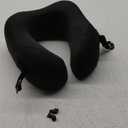 Travel Pillow Vac Compressed Memory Foam Neck Pillow Airplane,Comfortable,Neck Support,Machine Washable,Airplanes Travel Essentials Accessories for Office,Flight,Cars Breaks Sleeping(Black)